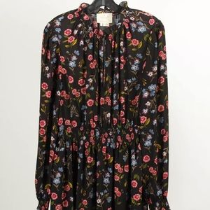 Kate Spade Dress Black Floral Size Large